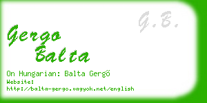 gergo balta business card